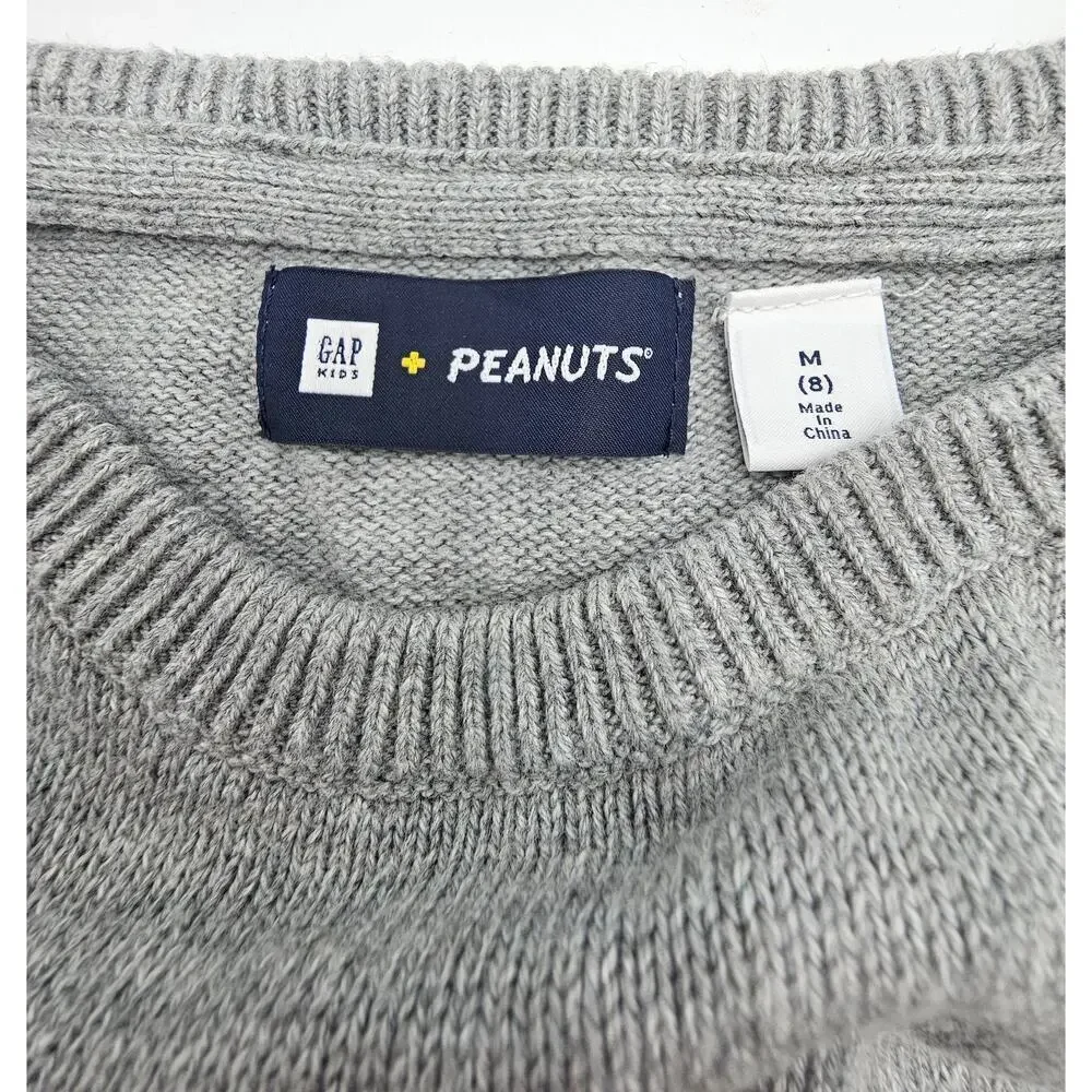 Gap x Peanuts Girl's Size 8 Grey Woodstock Sweater Dress